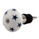 Slate Blue Star Ceramic Wine Stopper